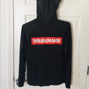 Lightweight Troublemaker Zip Hoodie L